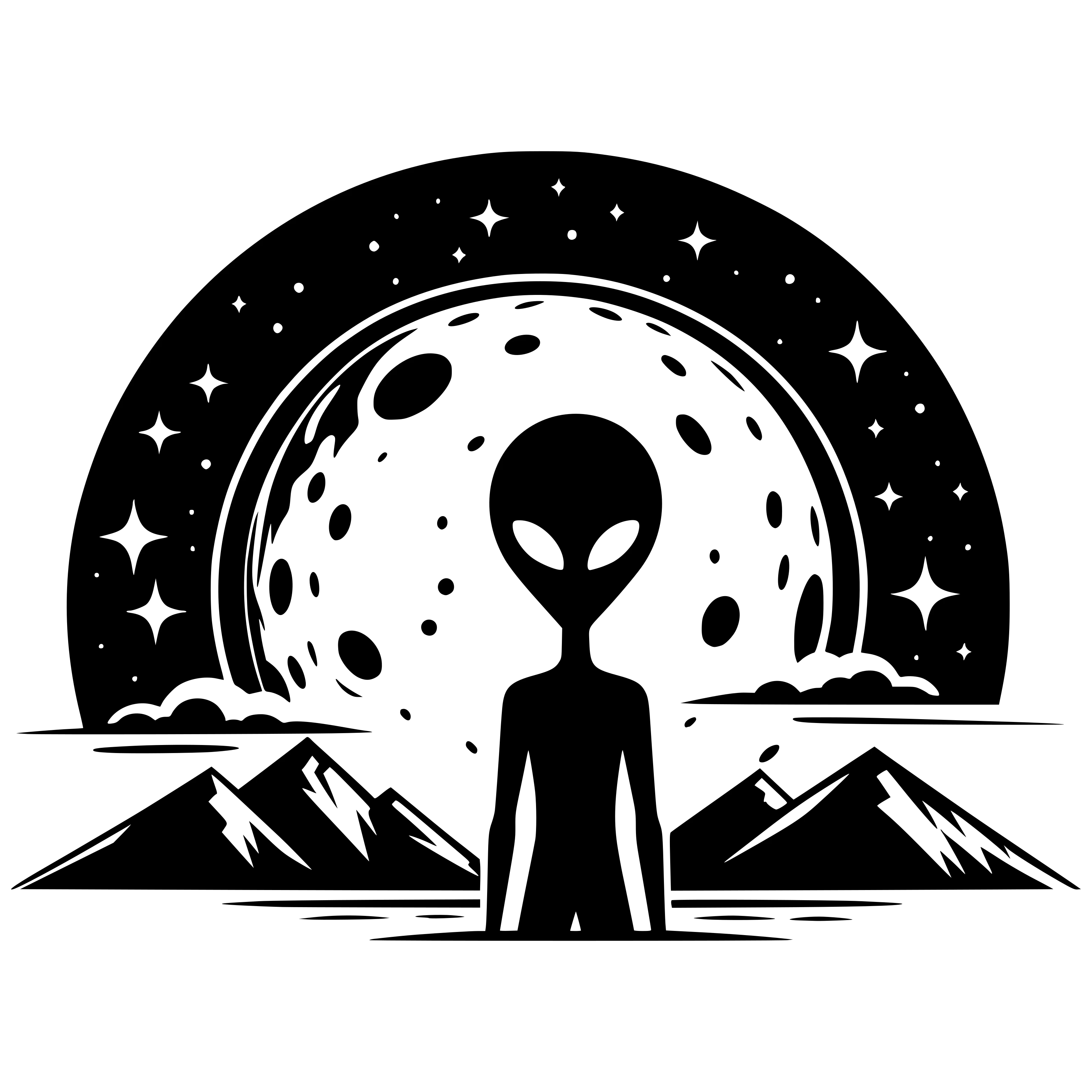 Free Alien Under The Moon Svg