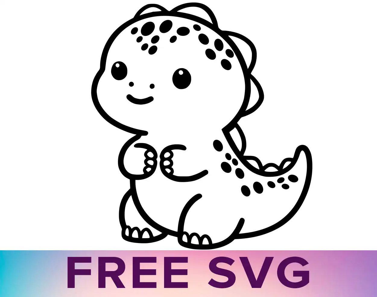 Free Cute Baby Dinosaur Svg