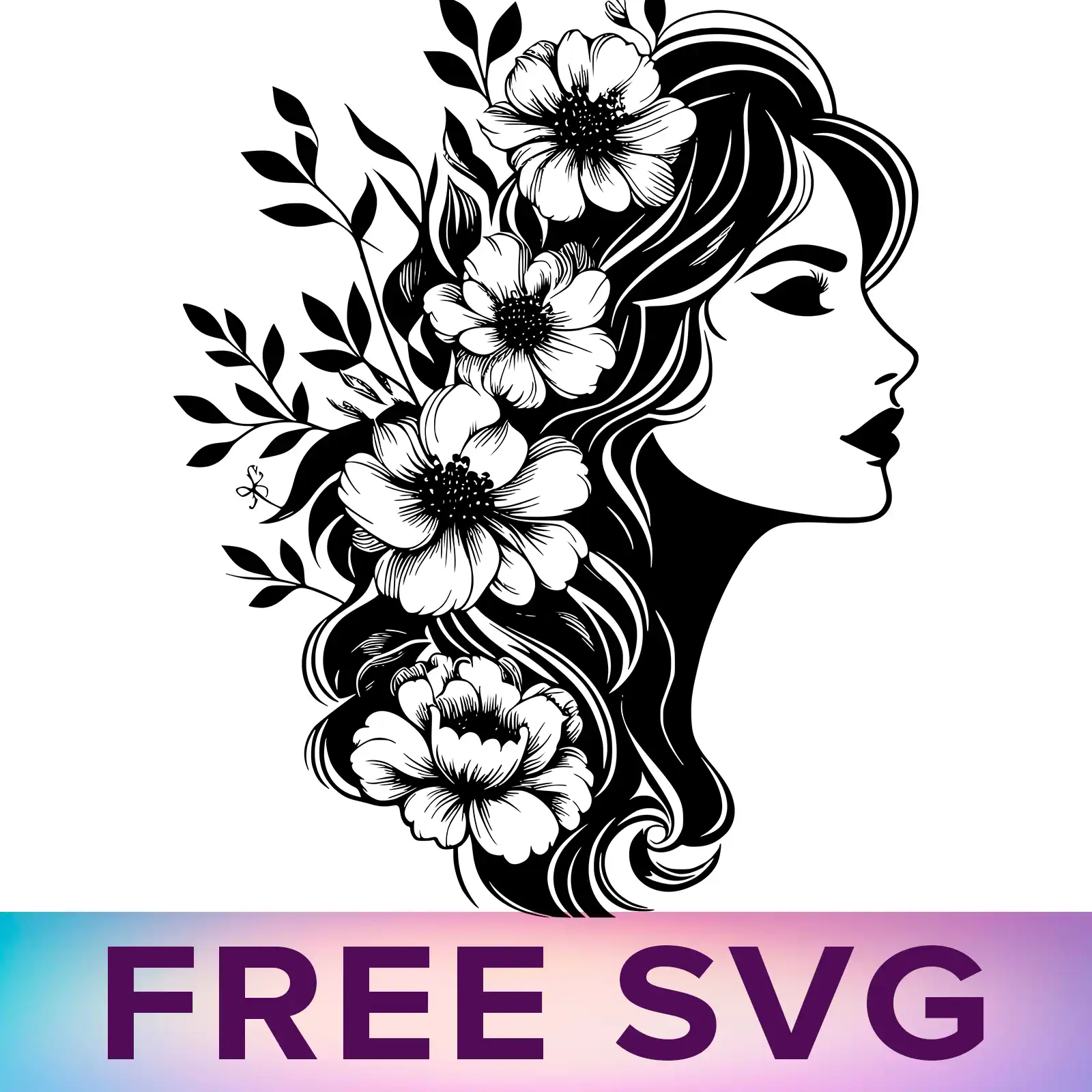 Free Floral Woman Svg