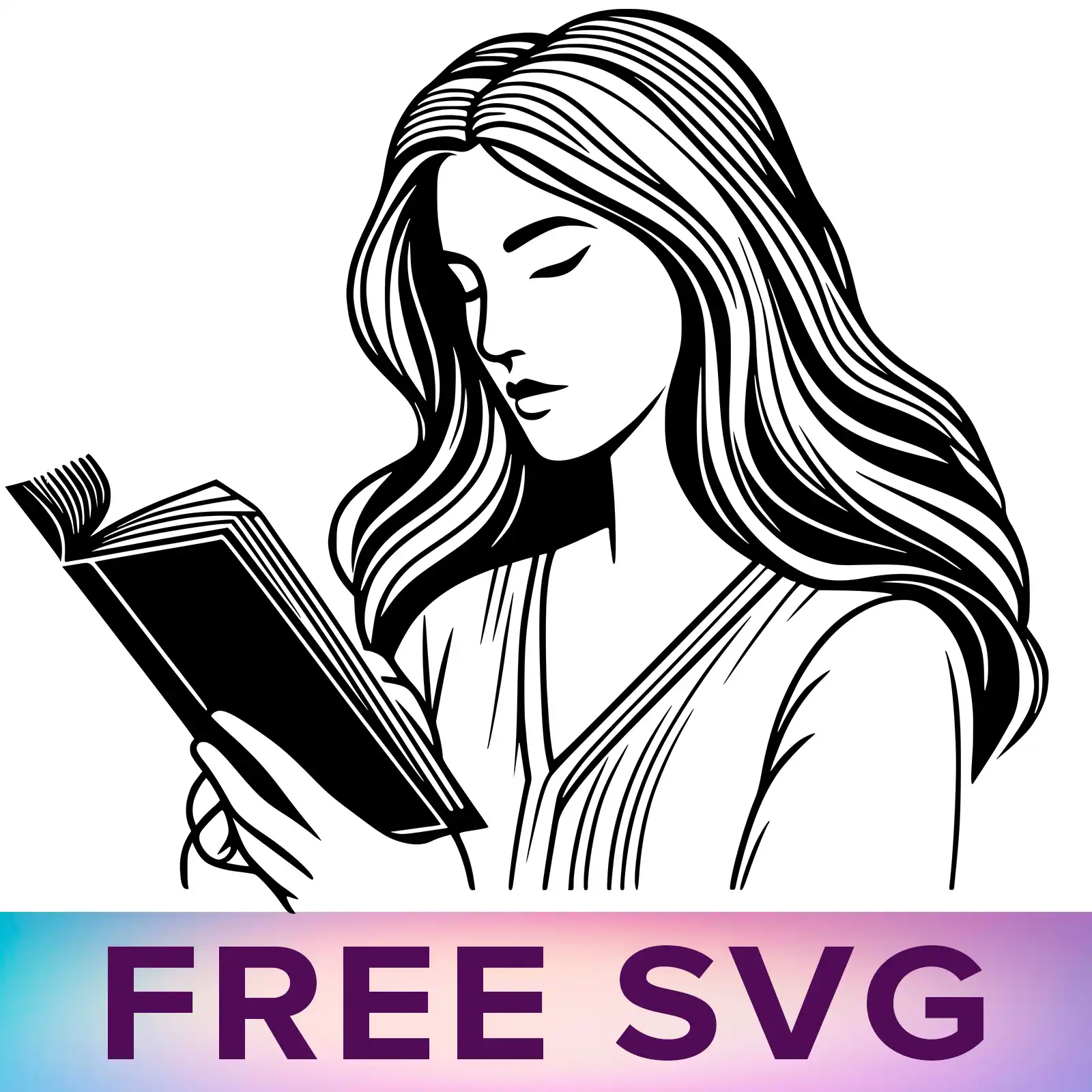 Free Reading Woman Svg