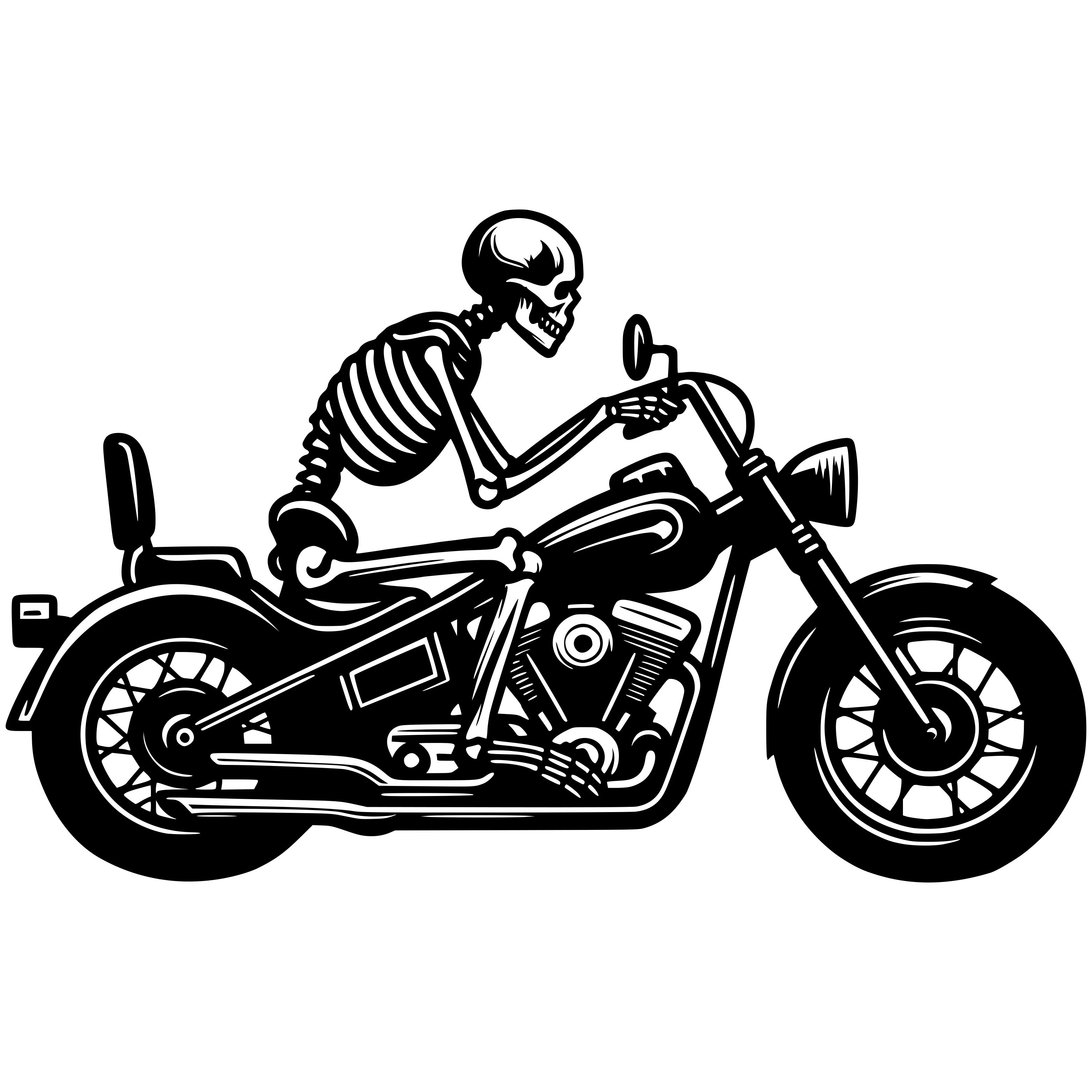 Free Motorcycle Skeleton Svg