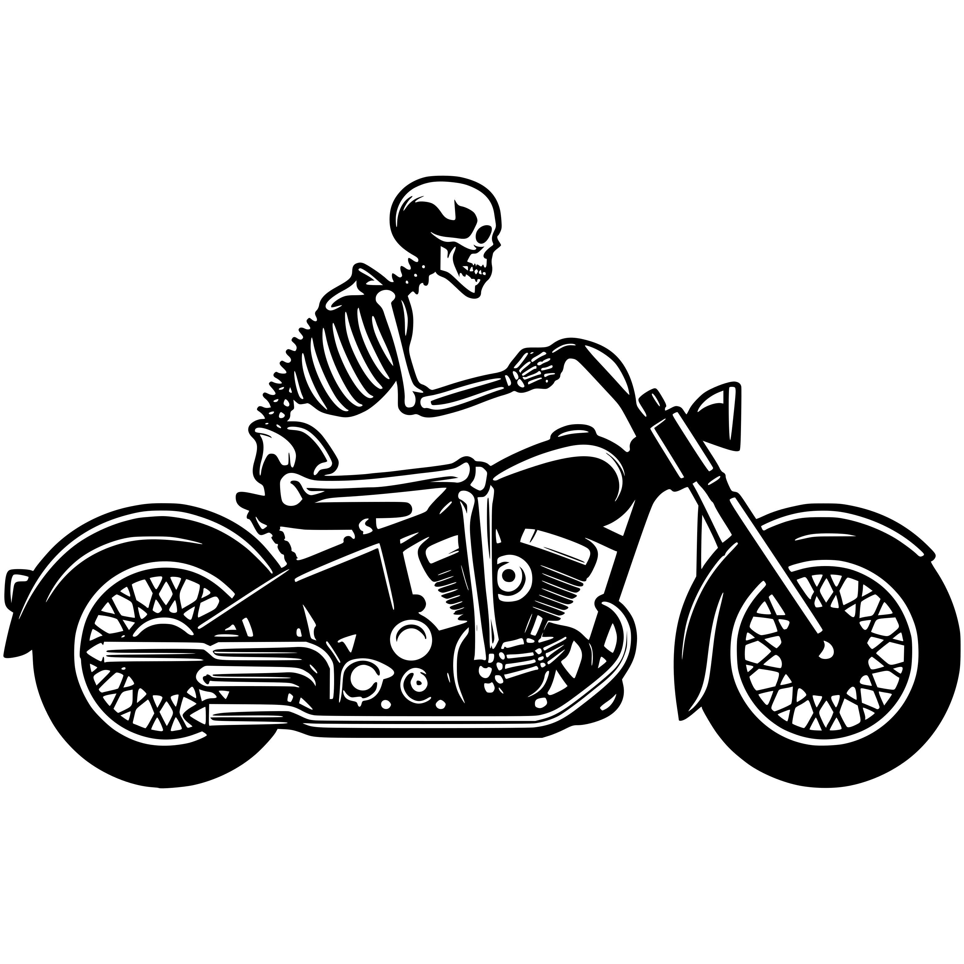 Free Motorcycle Skeleton Svg