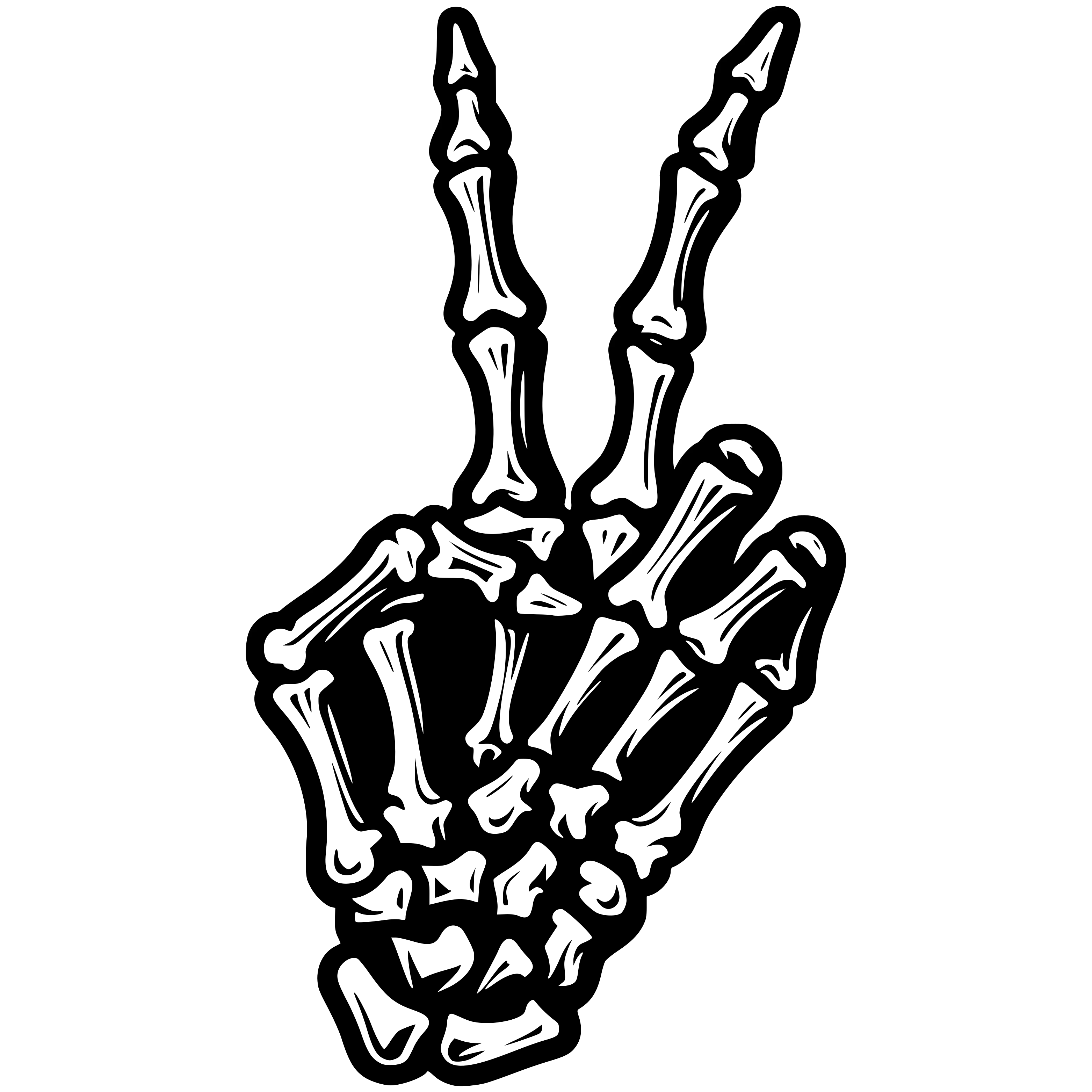 Free Skeleton Peace Sign Svg