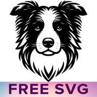 Border Collie Head Svg