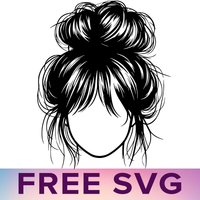 Messy Bun Girl Svg