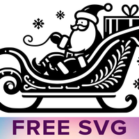 Santa Sleigh Svg